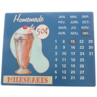 Plaques murales métal magnétique Homemade Milkshakes 26 x 32 cm